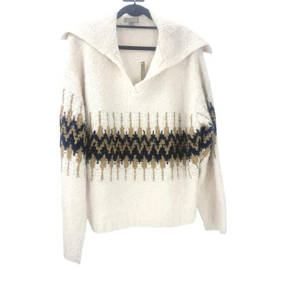 J. Crew Fair Isle Johnny-Collar Pullover Sweater in Boucle Yarn Size XL NWT - Picture 9 of 13